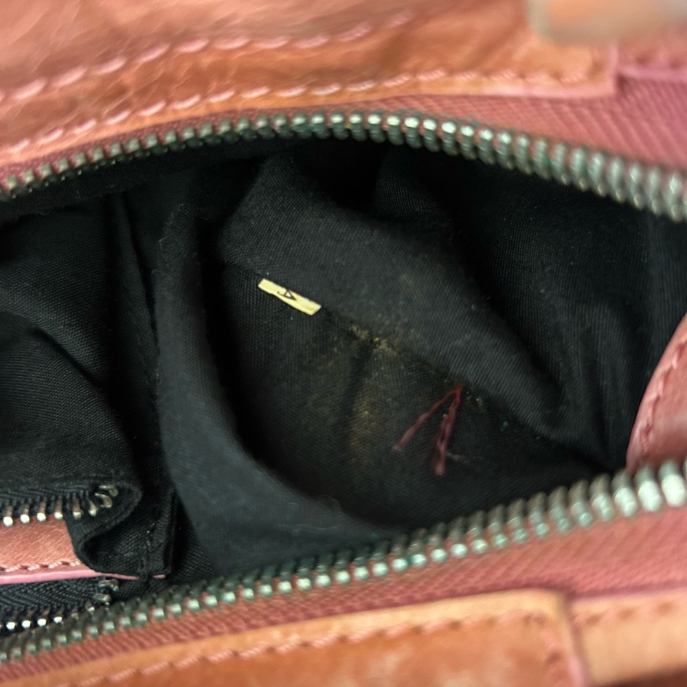 Coral Pink Leather Satchel Bag with Detachable Strap - Picture 12 of 16